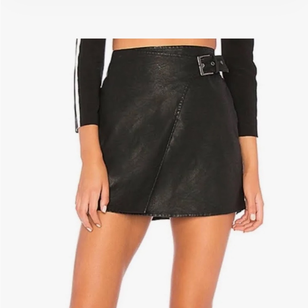 Jack by BB Dakota Faux Leather Wrap Mini Skirt - Moto Chic